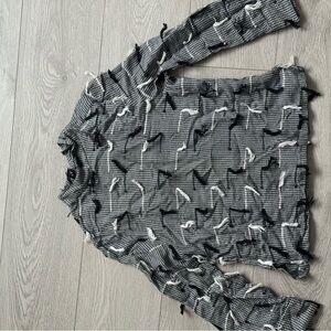 Nikki Chasin Black and White Textured Top